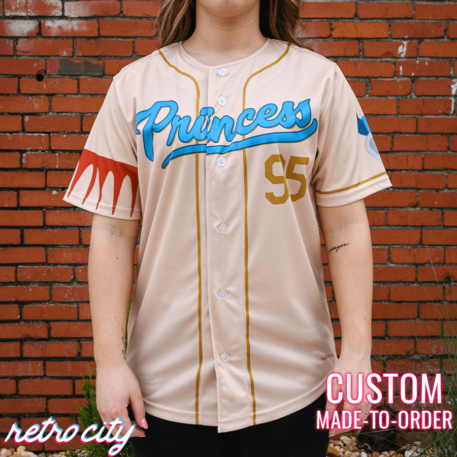 Custom Button Up Baseball Jersey - Made by a Princess