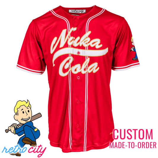 Nuka Cola Vault Boy Fallout Full-Button Baseball Jersey