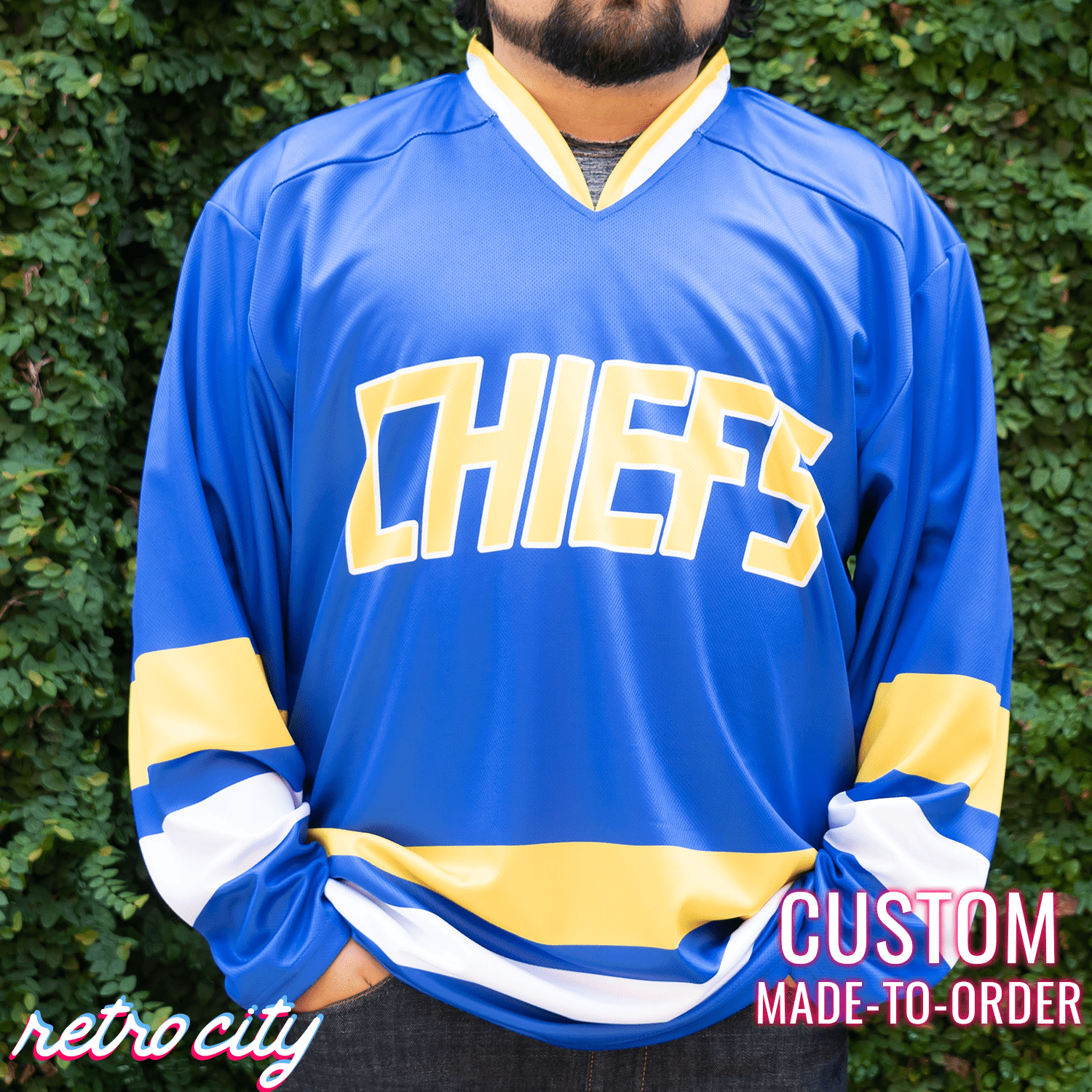 Charlestown Chiefs Slap Shot Steve Hanson Custom Hockey Jersey Sweater