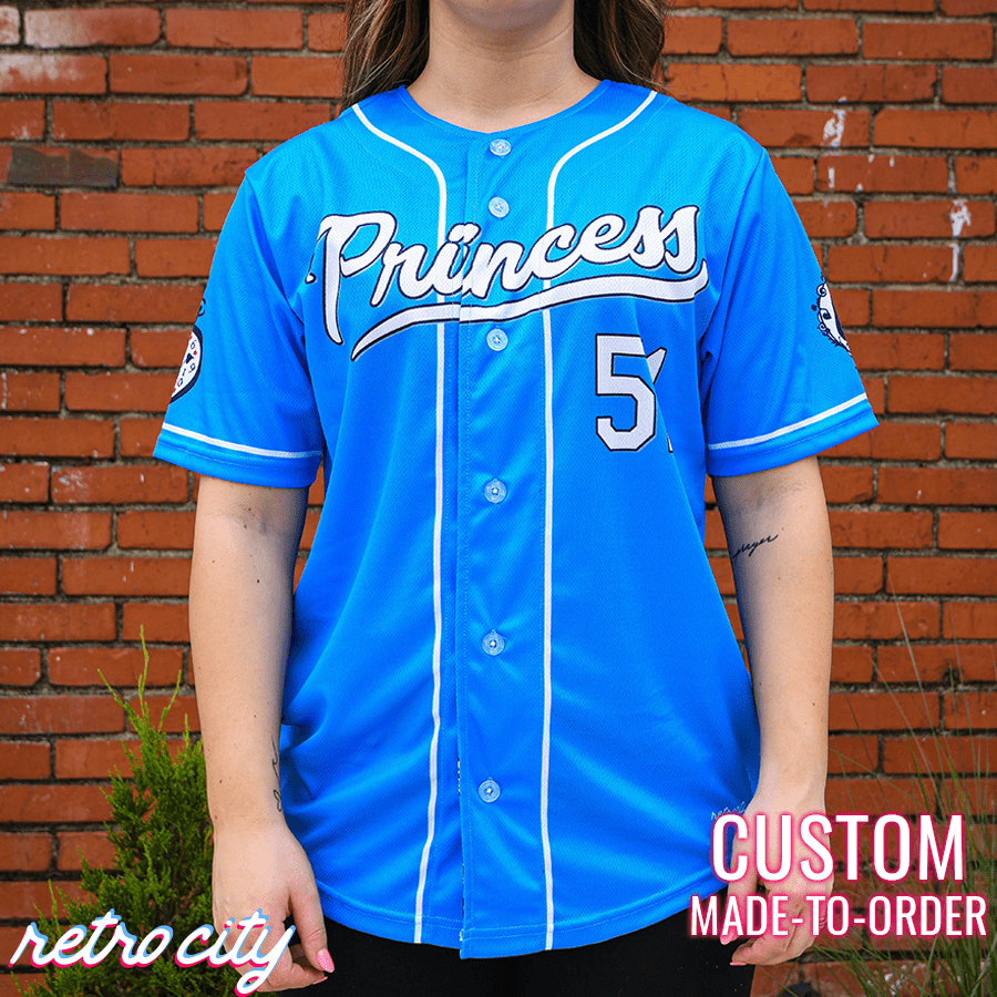 Baby Blue Jays Custom Throwback Baseball Jerseys - Triton Mockup