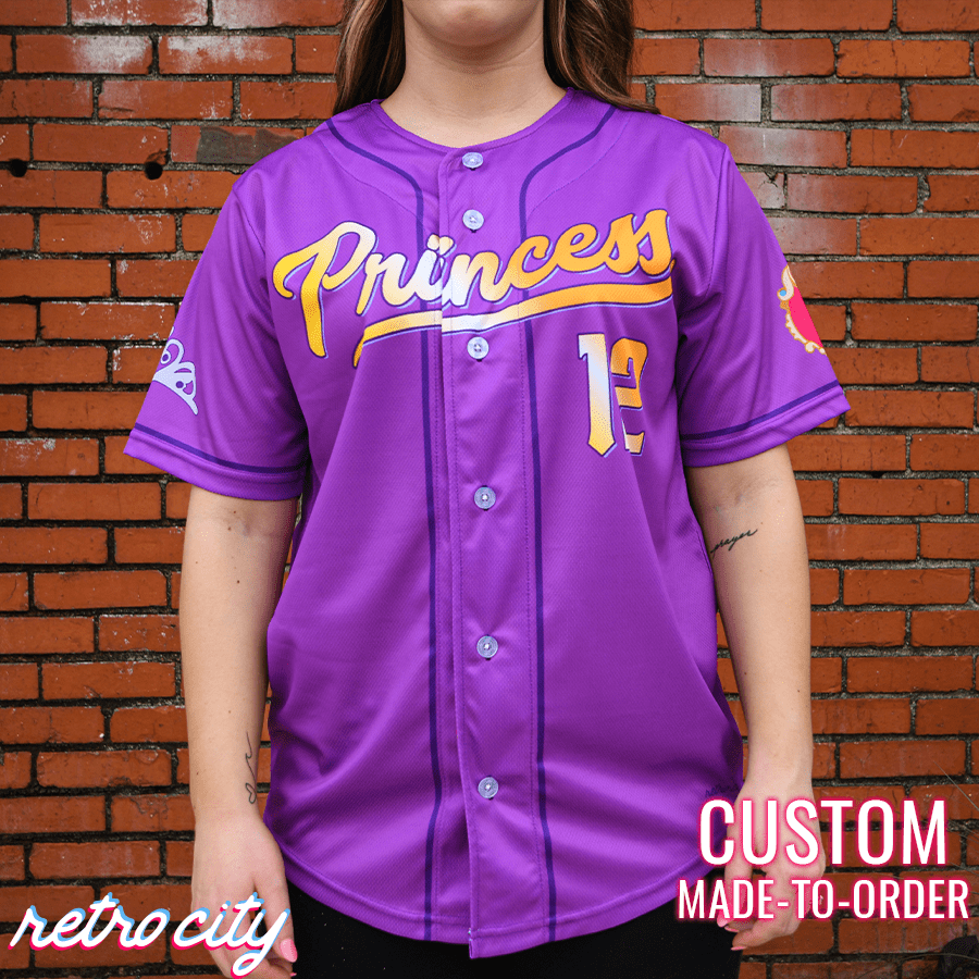 Custom Button Up Baseball Jersey - Made by a Princess