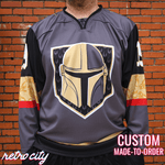 Din Djarin Mandalorian Bounty Hunters Disney Star Wars Lace-Up Hockey Jersey Sweater
