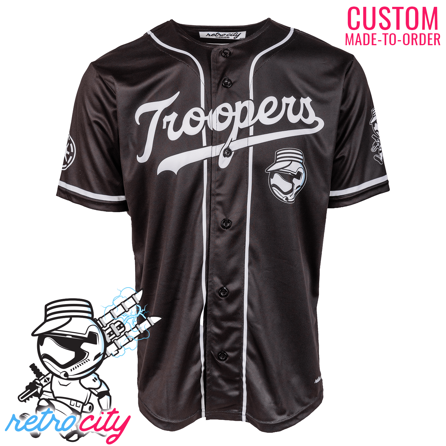 Troopers Star Wars Empire Darth Vader Disney Baseball Jersey Black