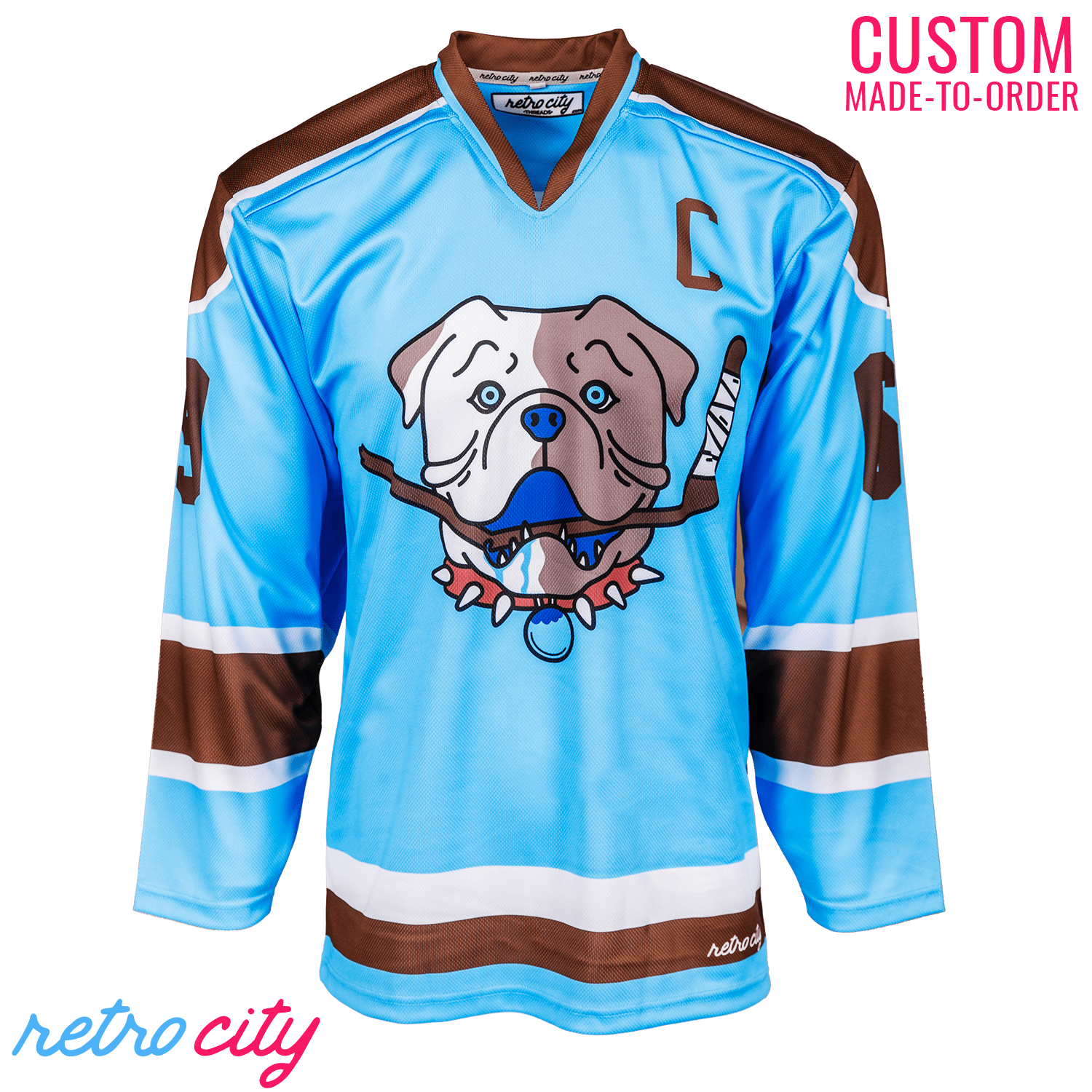 Sudbury Bulldogs Shoresy Letterkenny Hockey Jersey Sweater Blue
