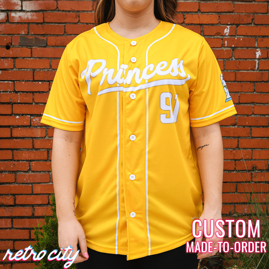 Beauty Princess Full Button Baseball Jersey Retro City Threads