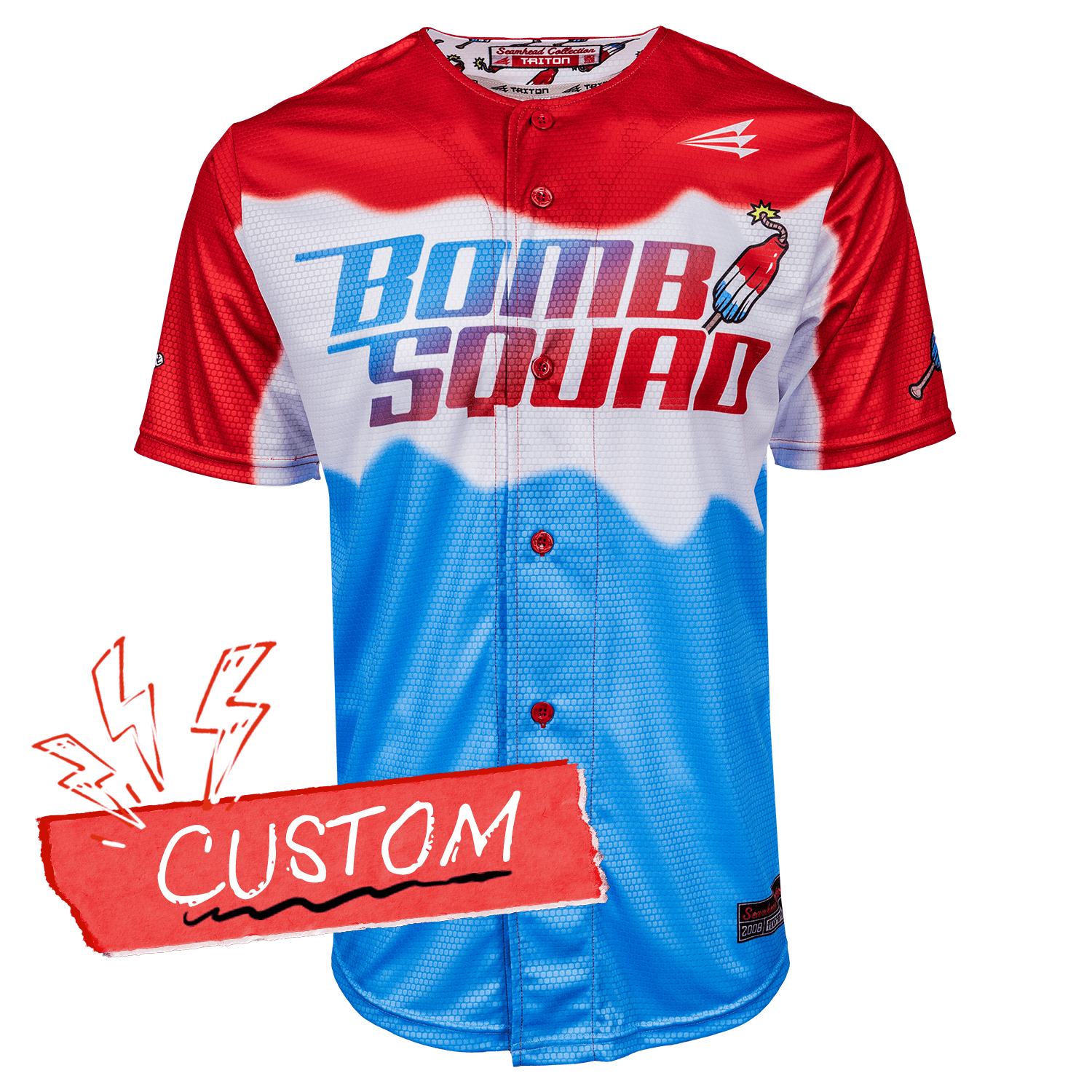 BOMB SQUAD 2 BUTTON BASEBALL JERSEY BOMB SQUAD 2 BUTTON BASEBALL JERSEY