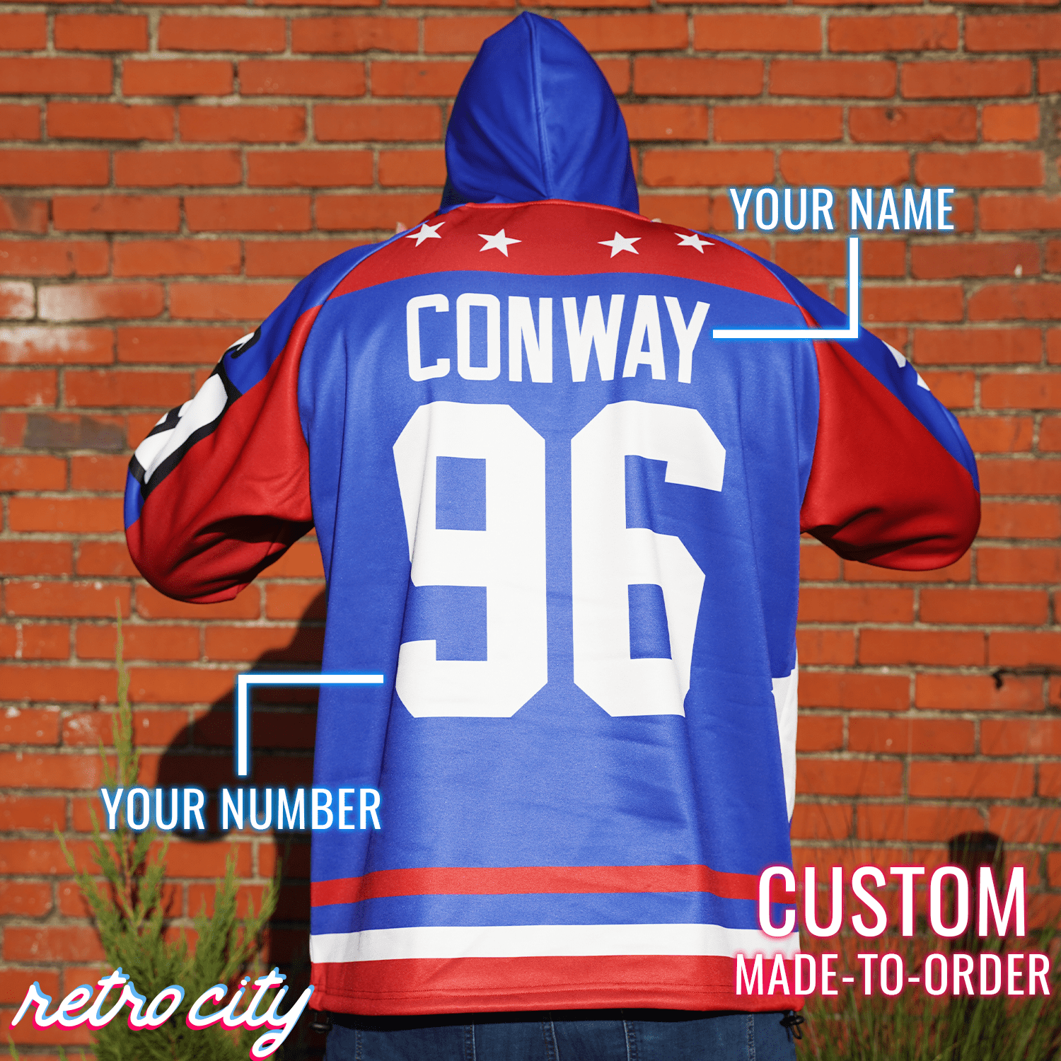Team USA The Mighty Ducks Custom Lace-Up Hockey Hoodie Sweater