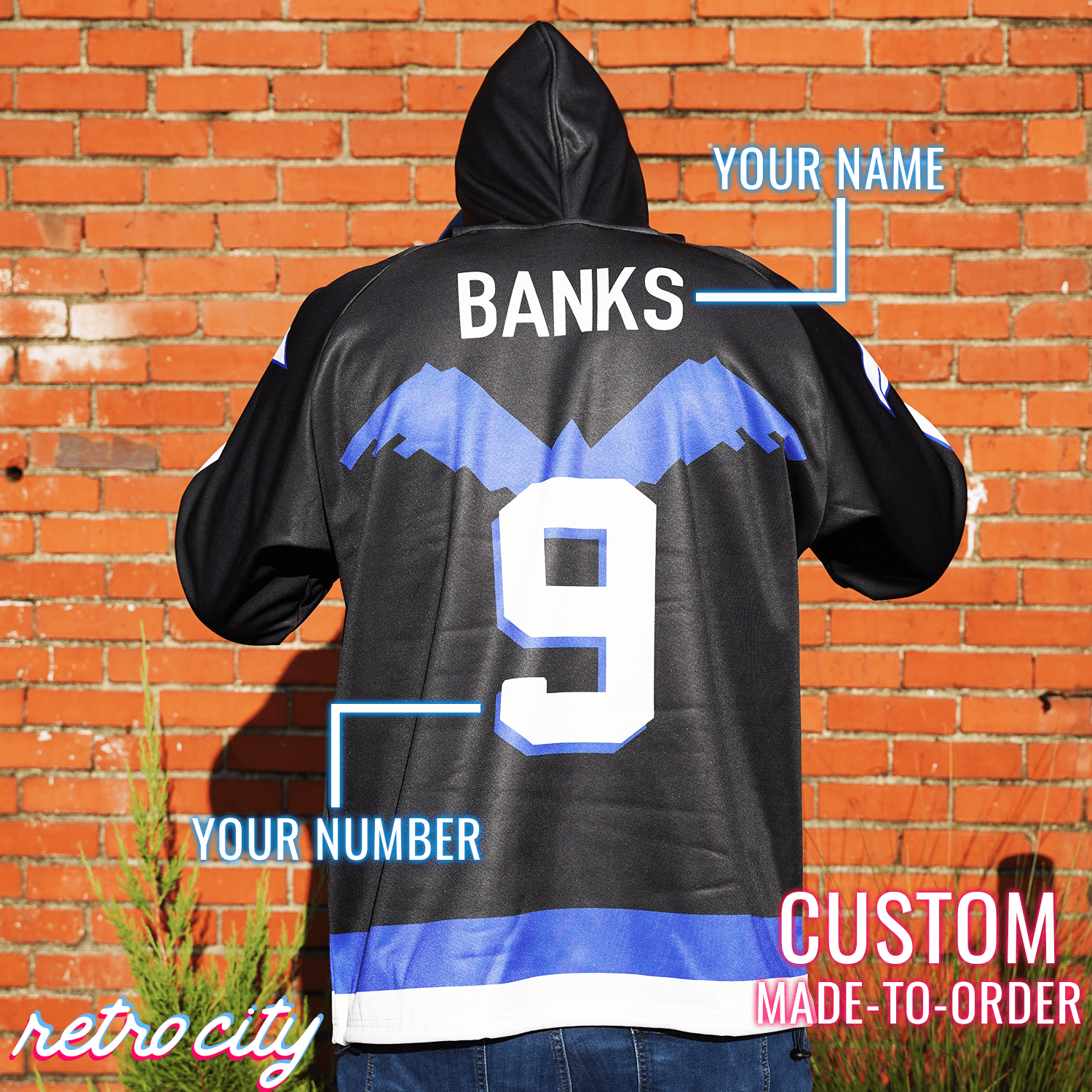 Hawks The Mighty Ducks Custom Lace-Up Hockey Hoodie Sweater