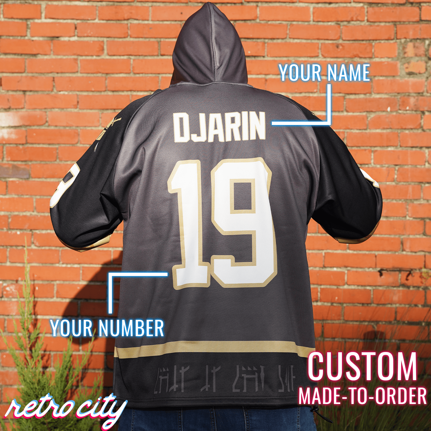 Mando Bounty Hunter Custom Lace-Up Hockey Hoodie Sweater