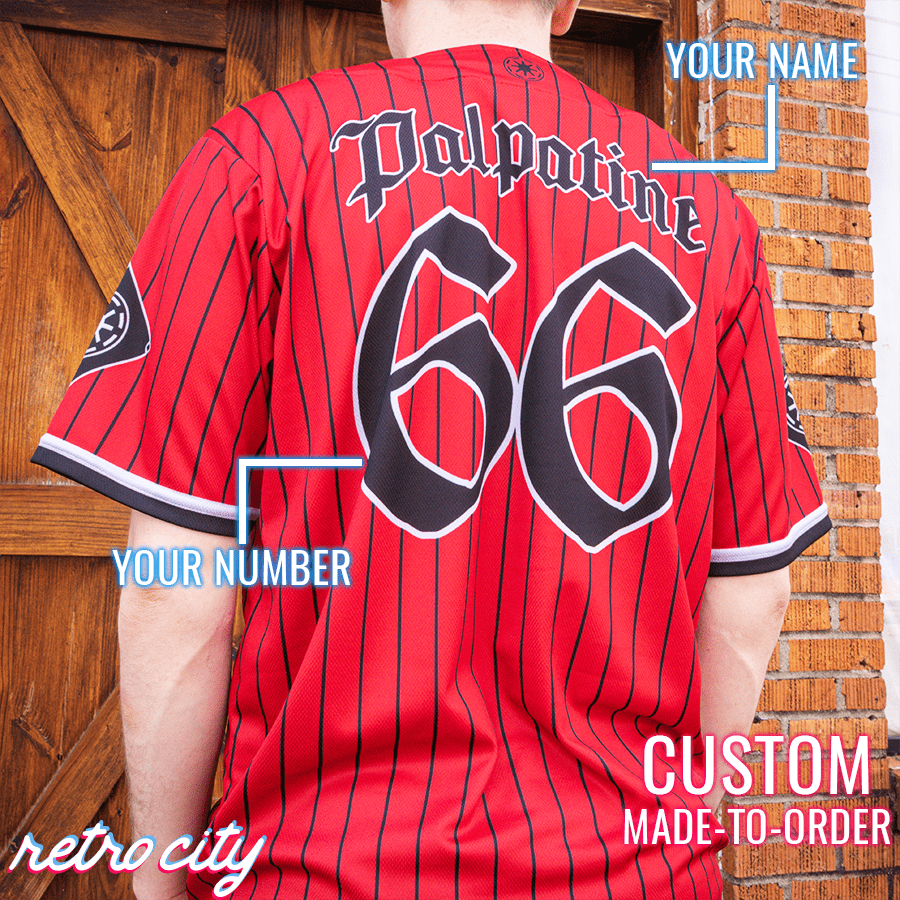 Dark Side Empire Full-Button Baseball Fan Jersey (Red)