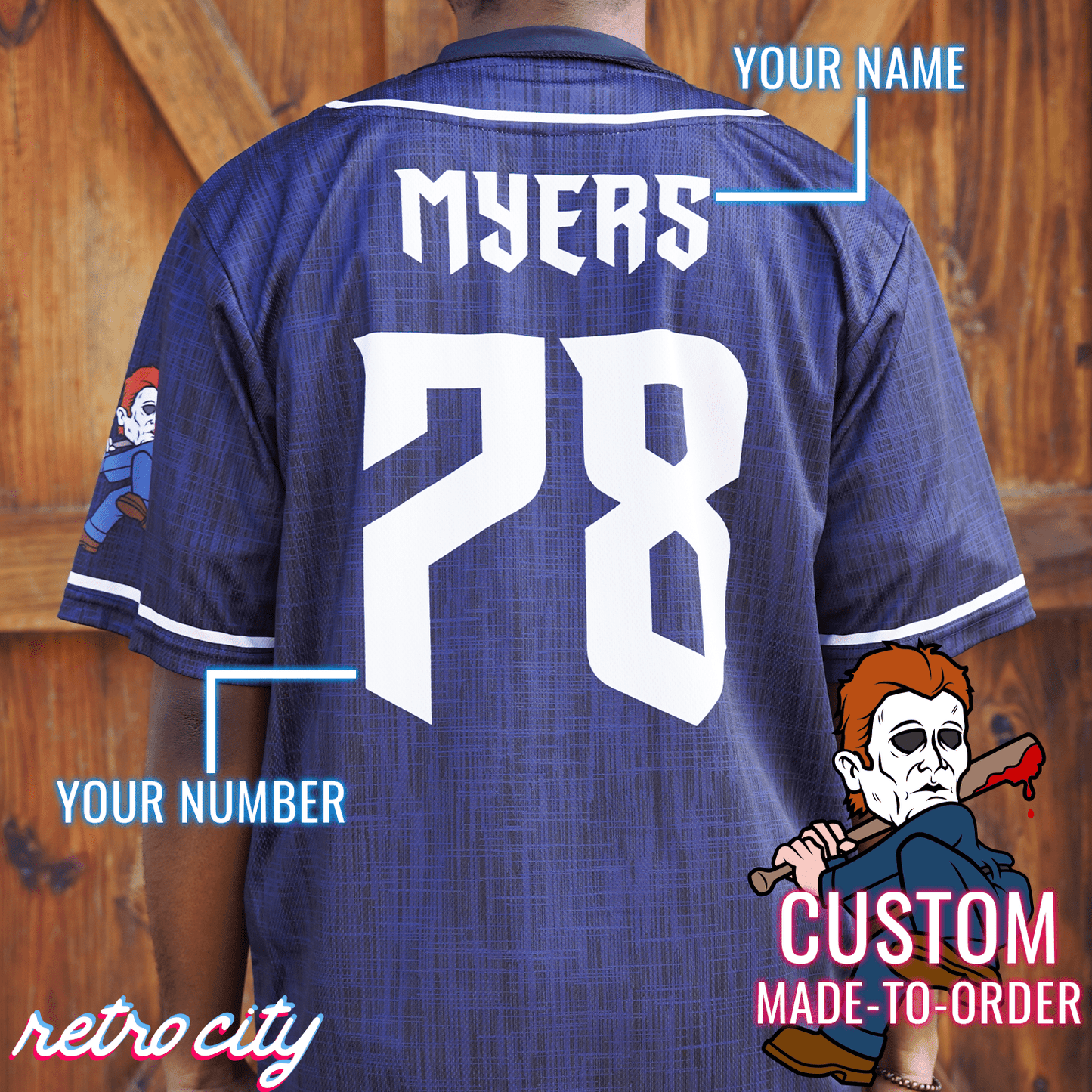 Michael Slasher Series Full-Button Baseball Jersey
