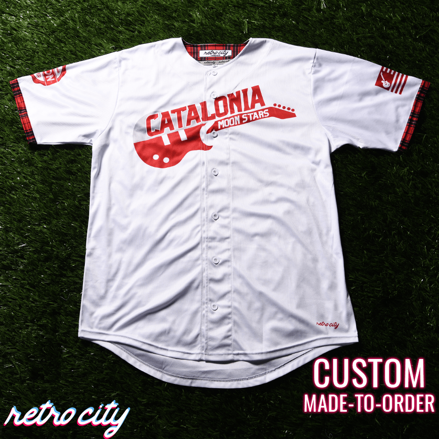 Catalonia Moon Stars Full-Button Baseball Jersey