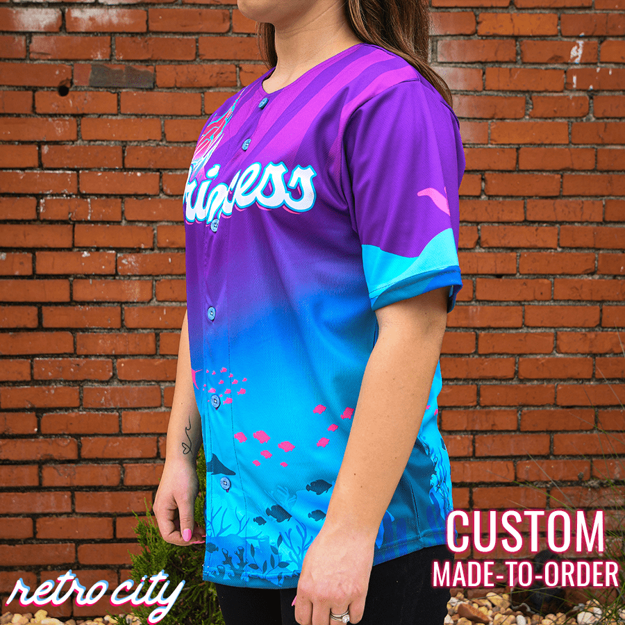 Mermaid Princess Full-Button Baseball Jersey