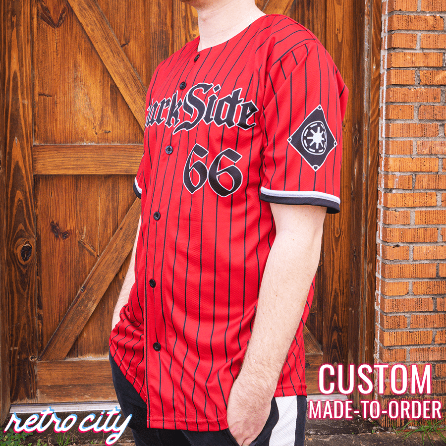 Dark Side Empire Full-Button Baseball Fan Jersey (Red)