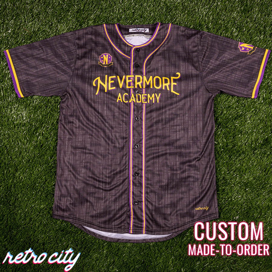 Nevermore Academy Full-Button Baseball Jersey