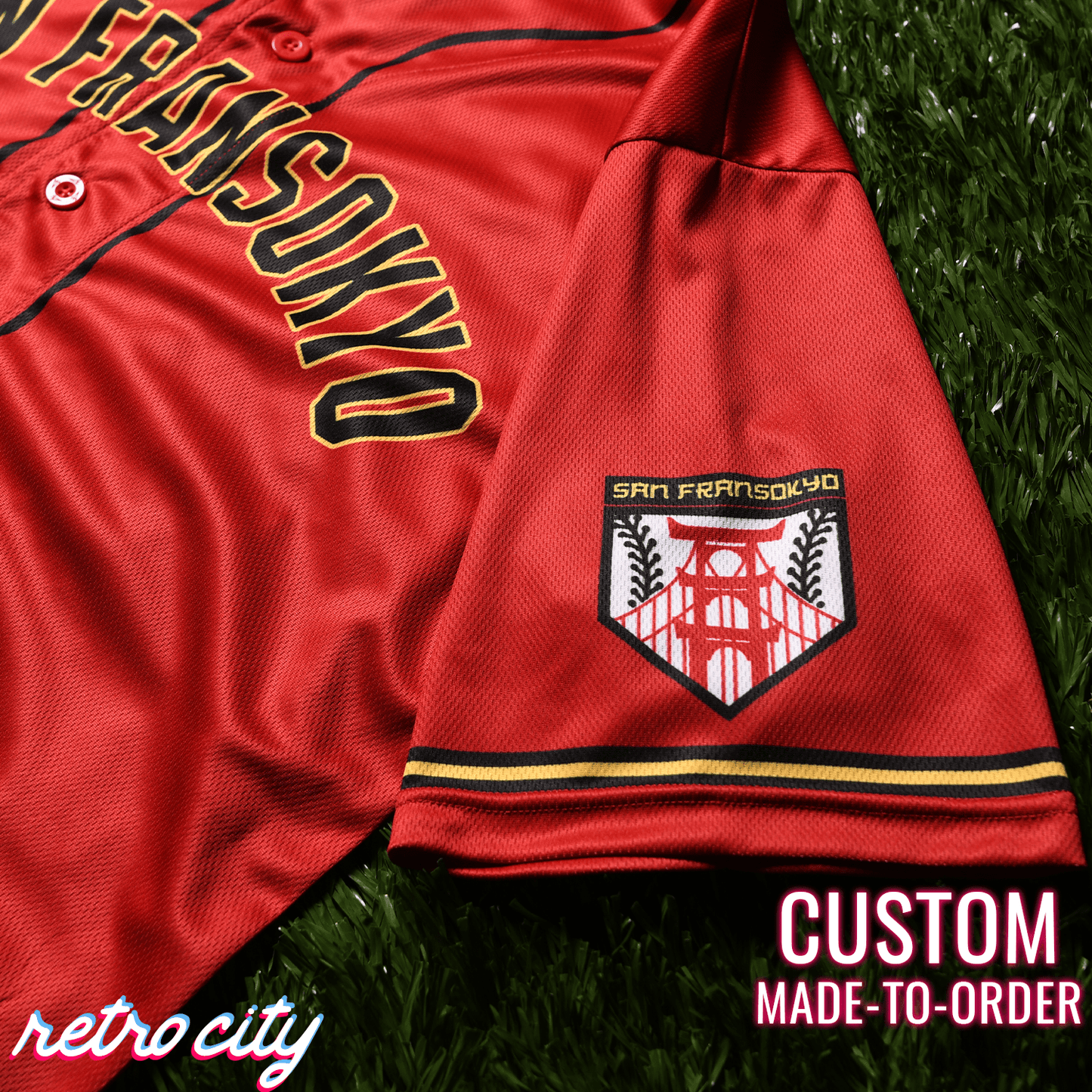 San Fransokyo Ninjas Full-Button Baseball Jersey J2