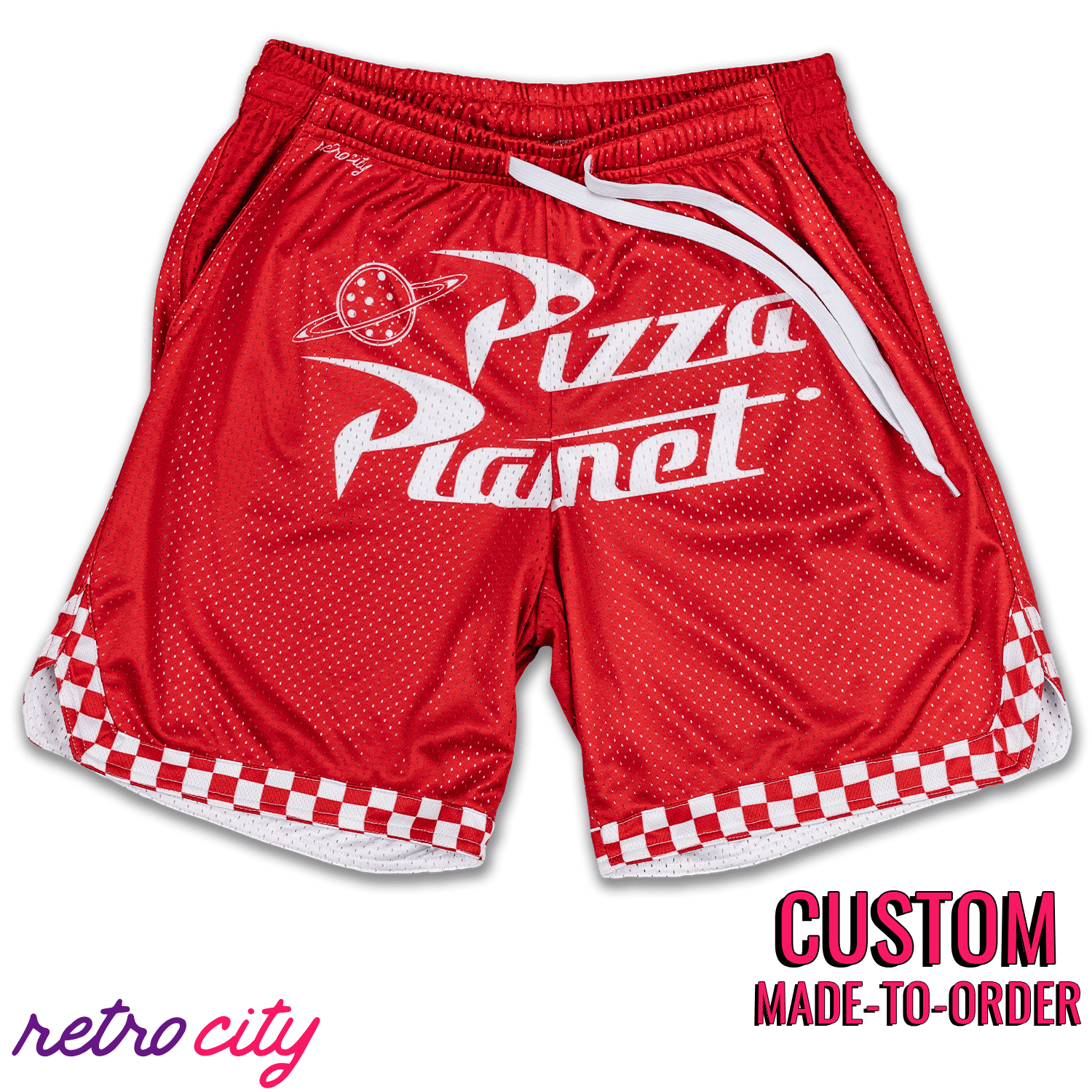 Pizza Planet Retro Mesh Shorts - Main Image