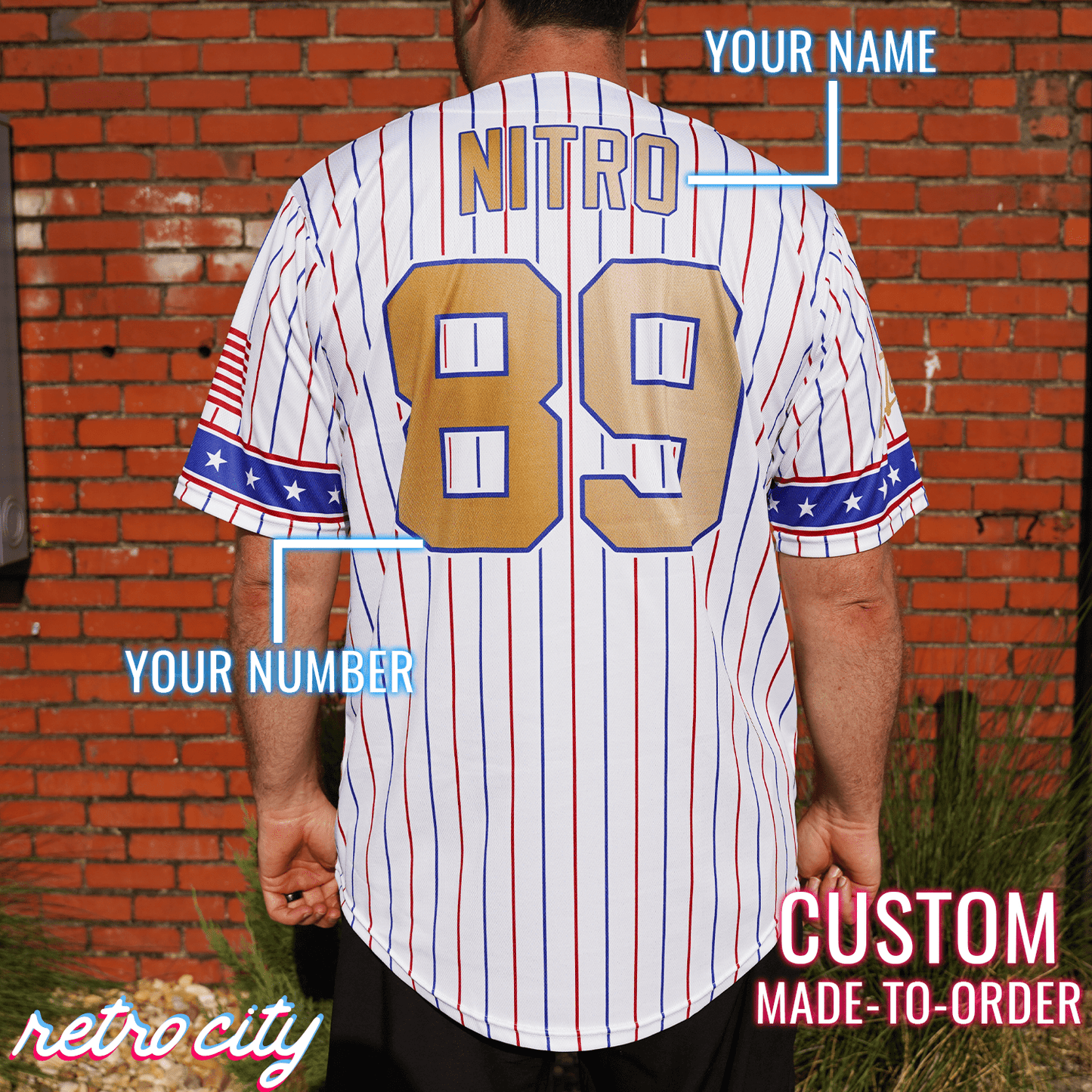 American Gladiators Full-Button Baseball Jersey