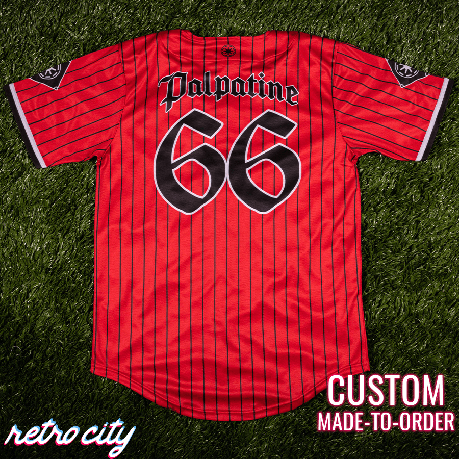 Dark Side Empire Full-Button Baseball Fan Jersey (Red)