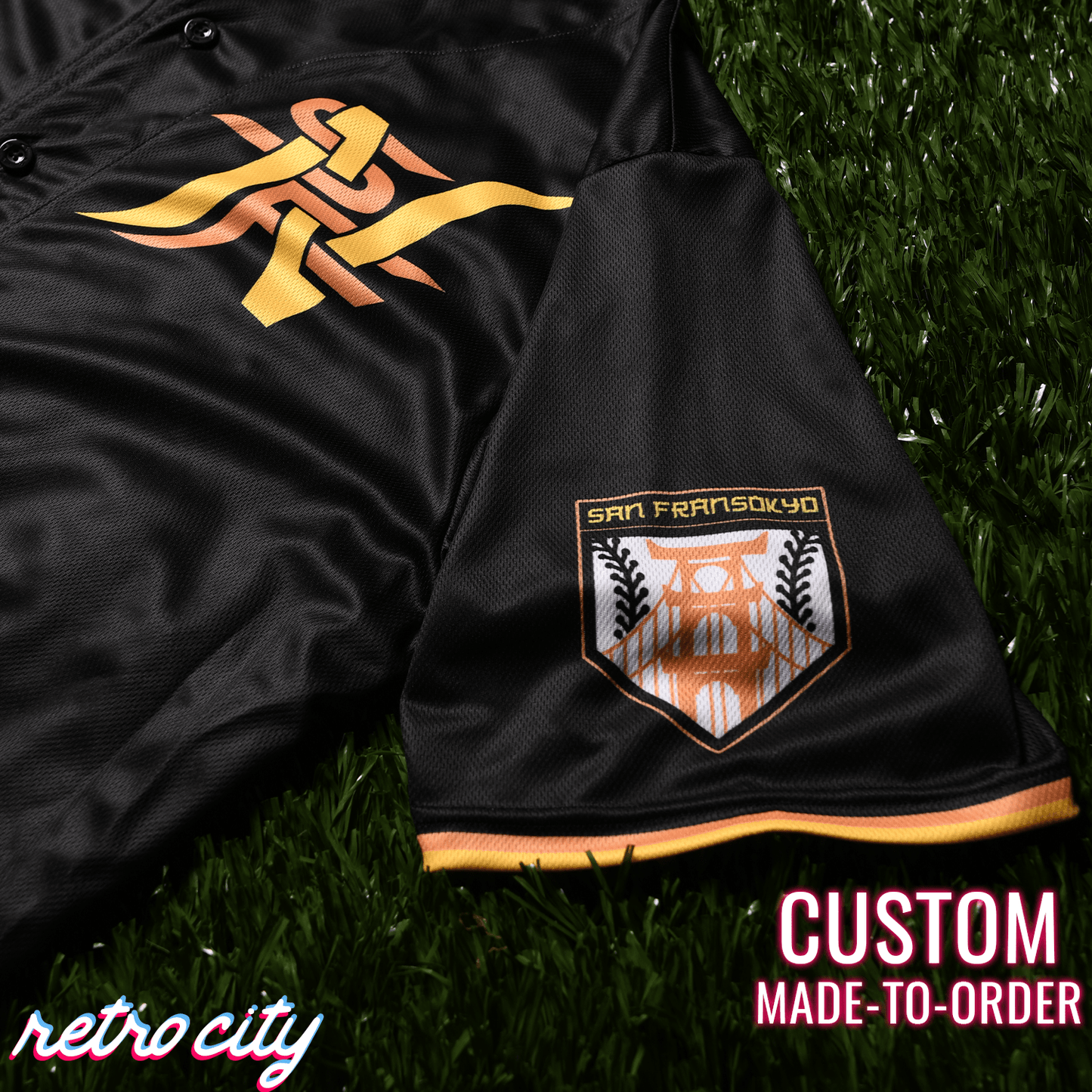 San Fransokyo Ninjas Full-Button Baseball Jersey J3