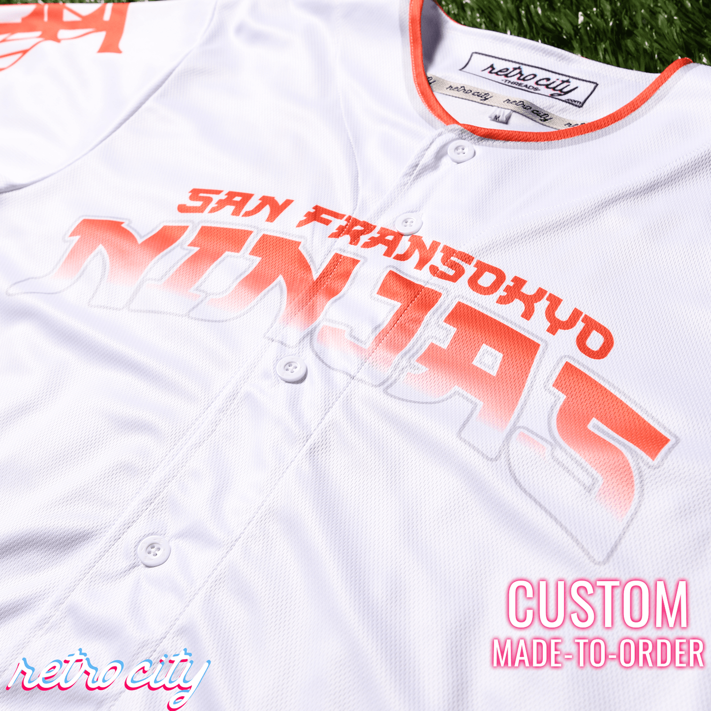 San Fransokyo Ninjas Full-Button Baseball Jersey J4