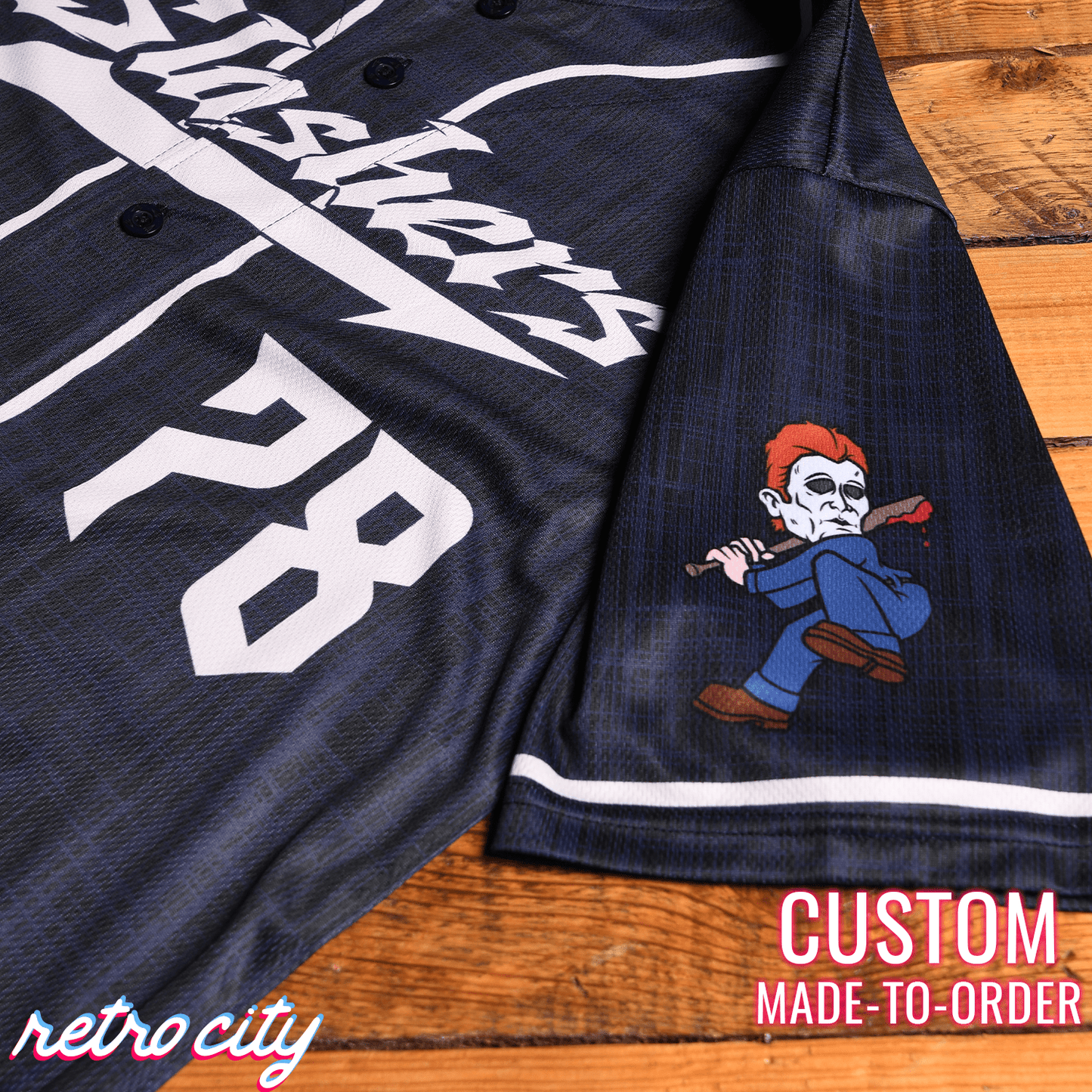 Michael Slasher Series Full-Button Baseball Jersey