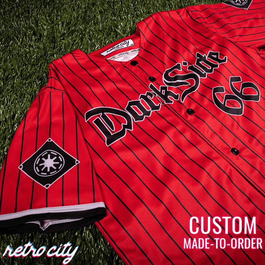 Dark Side Empire Full-Button Baseball Fan Jersey (Red)
