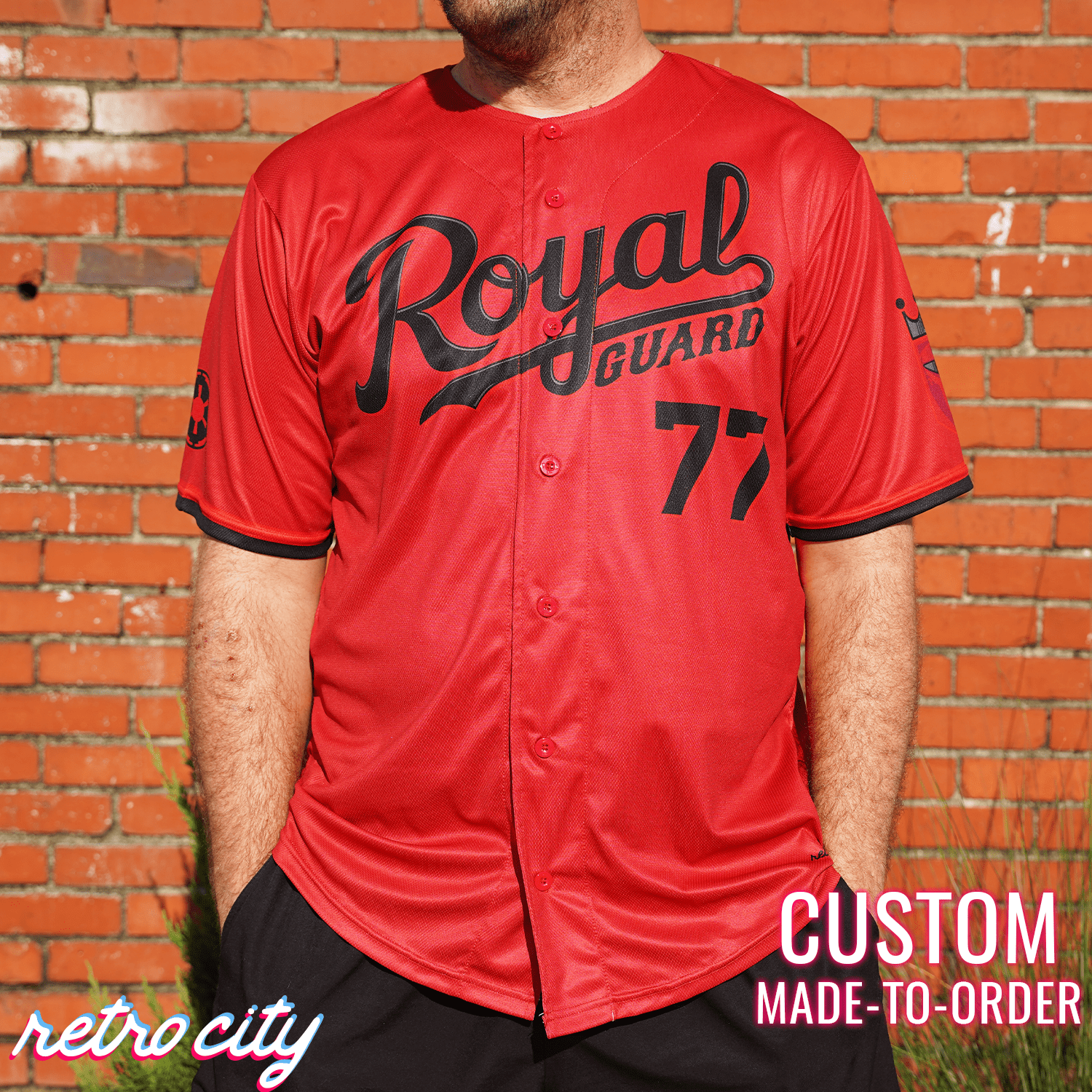 Royal Guard Dark Side Full-Button Baseball Jersey Adult XL