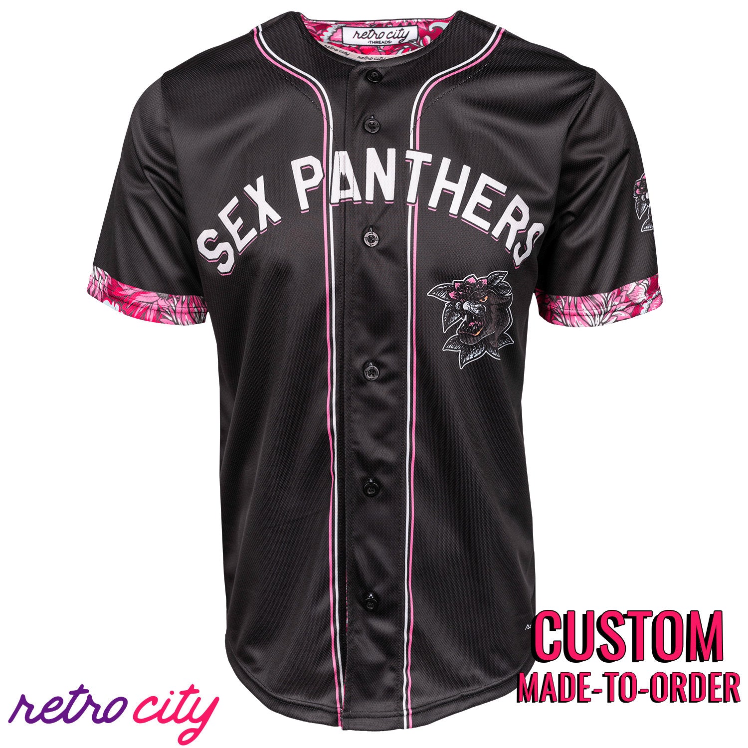 Sex Panthers Full-Button Baseball Jersey – Retro City Threads