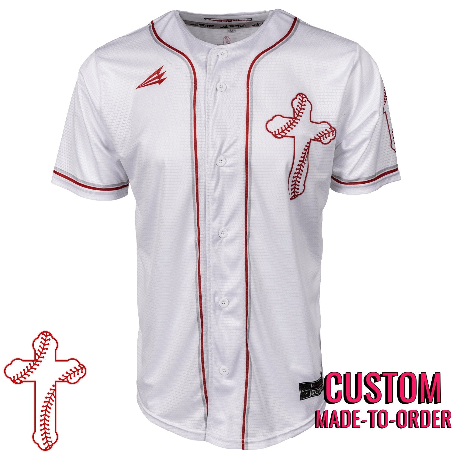 Baseball Cross Seams Christian Full-Button Baseball Jersey *CUSTOM*