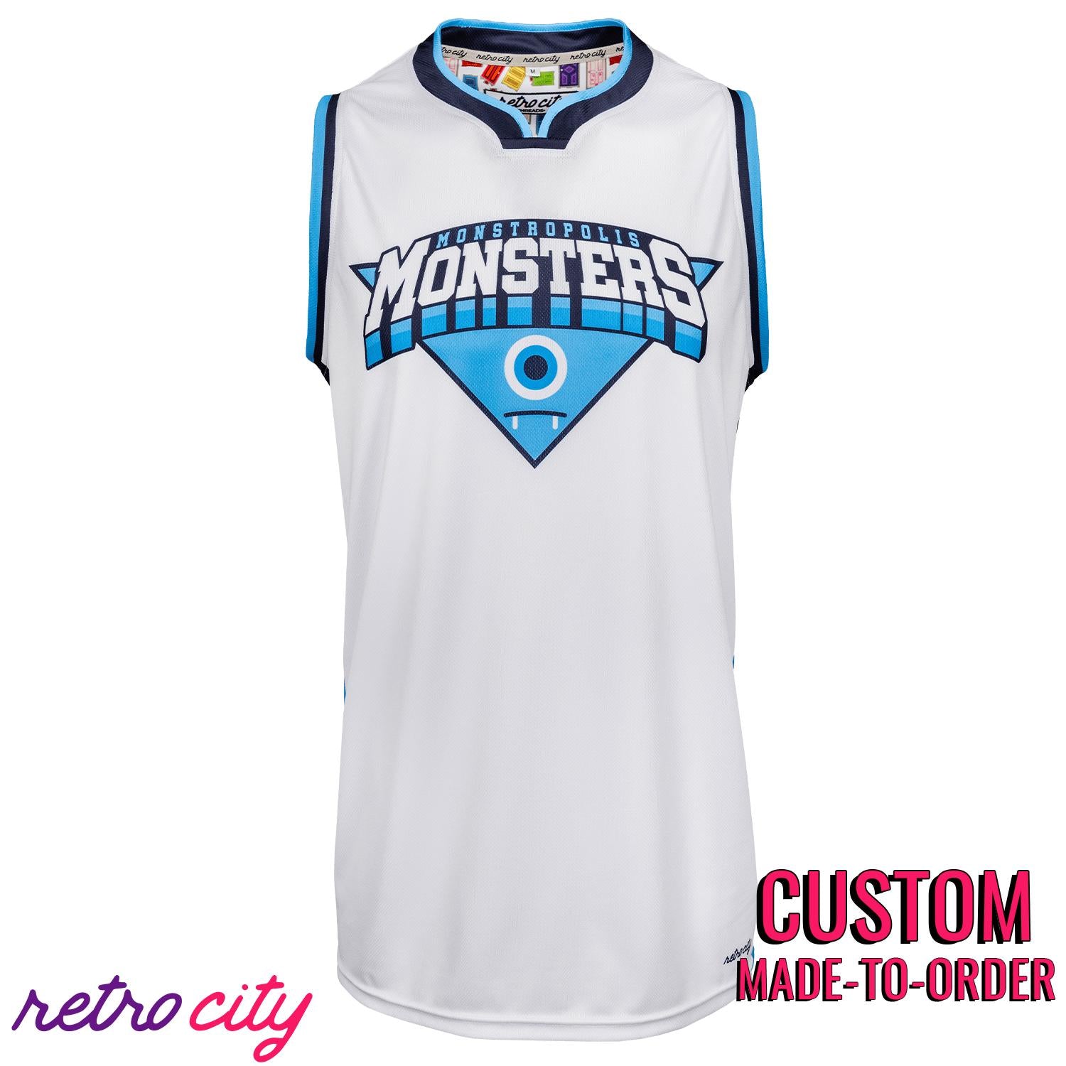 Monstropolis Monsters Basketball Jersey (White) Adult XL