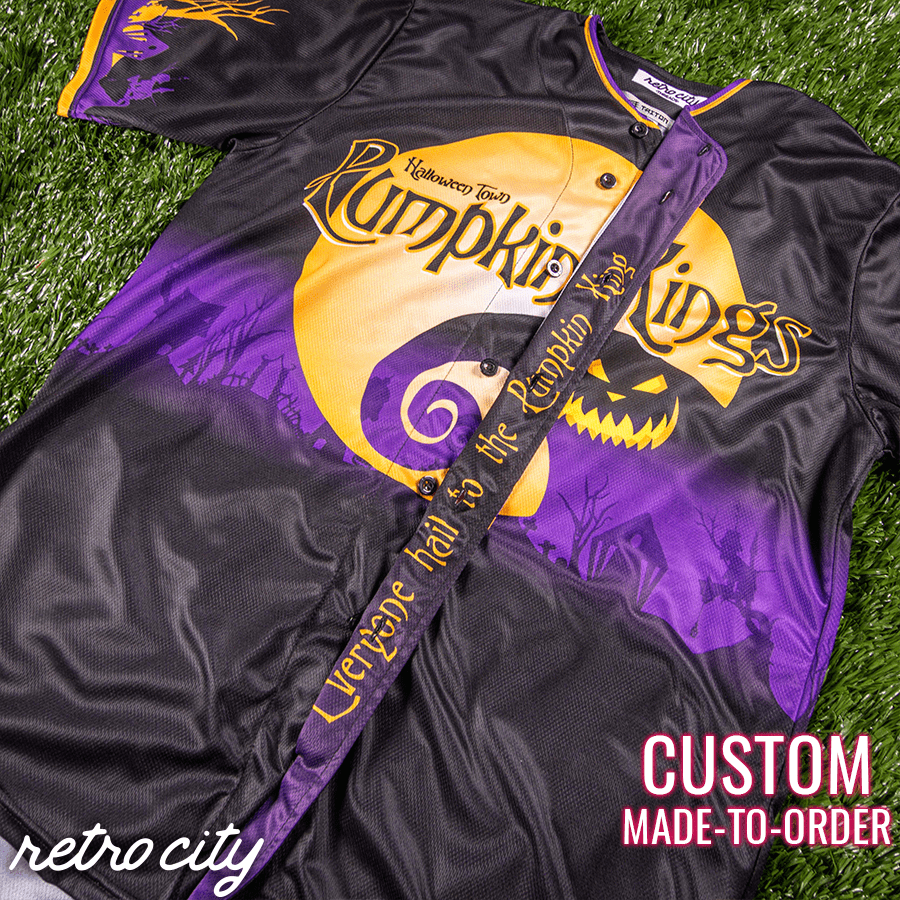halloween town pumpkin kings custom baseball jersey