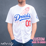 droids los angeles full-button baseball jersey (white)