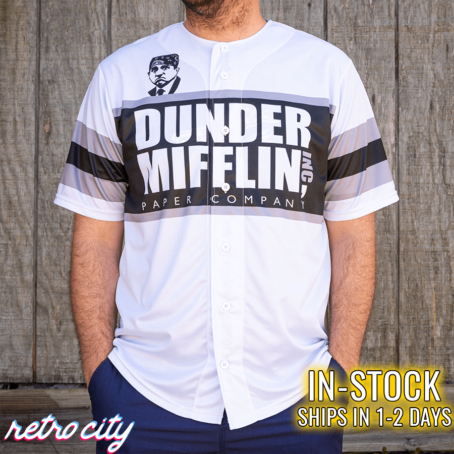 retro-city-threads Dunder Mifflin 'The Office' Michael Scott Custom Baseball Jersey Youth Medium