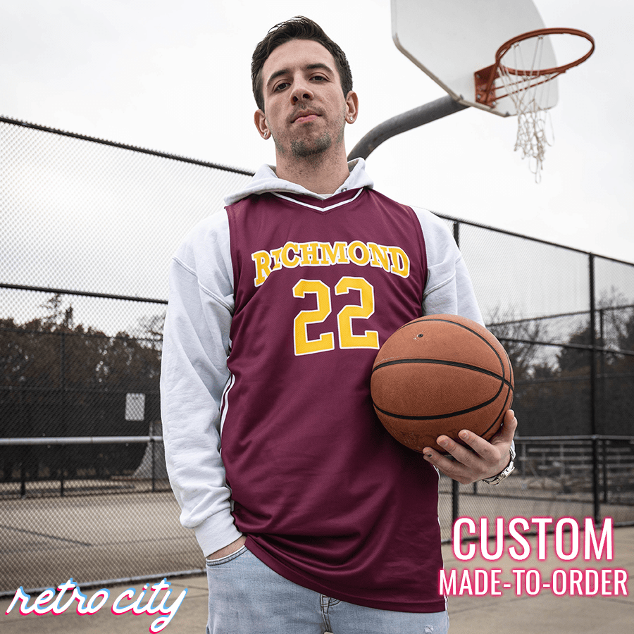 retro-city-threads Richmond High School 'Coach Carter' Oilers Custom Basketball Jersey (Maroon) Adult Large