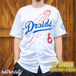 droids los angeles full-button baseball jersey (white) *in-stock*