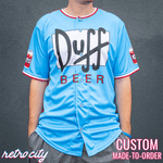 duff beer duffman simpsons full-button baseball fan jersey