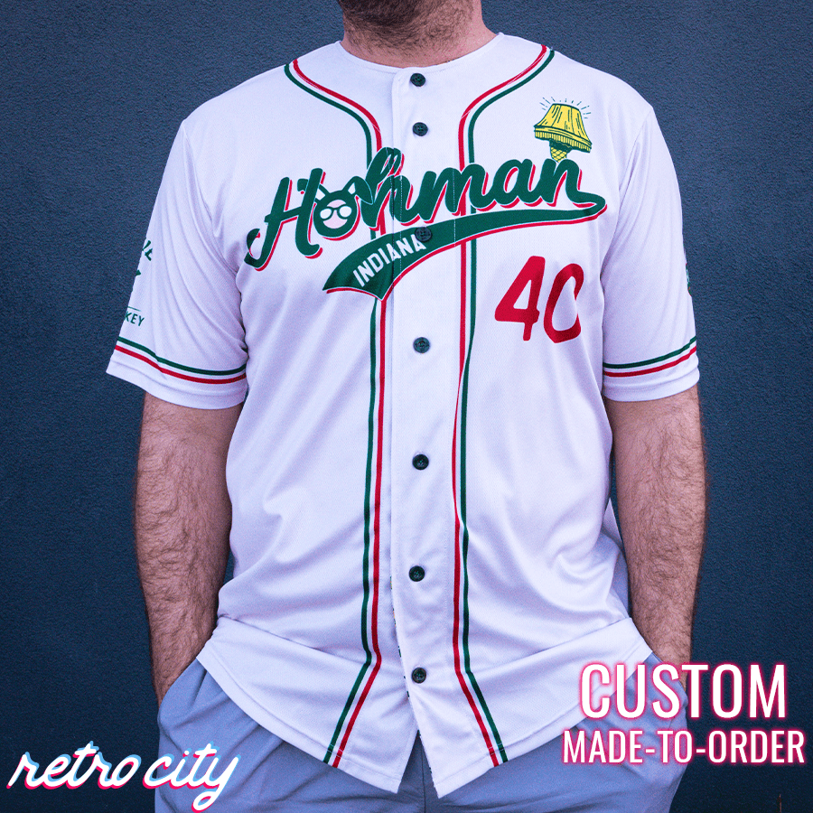 A Christmas Story Hohman Indiana Full Button Baseball Jersey