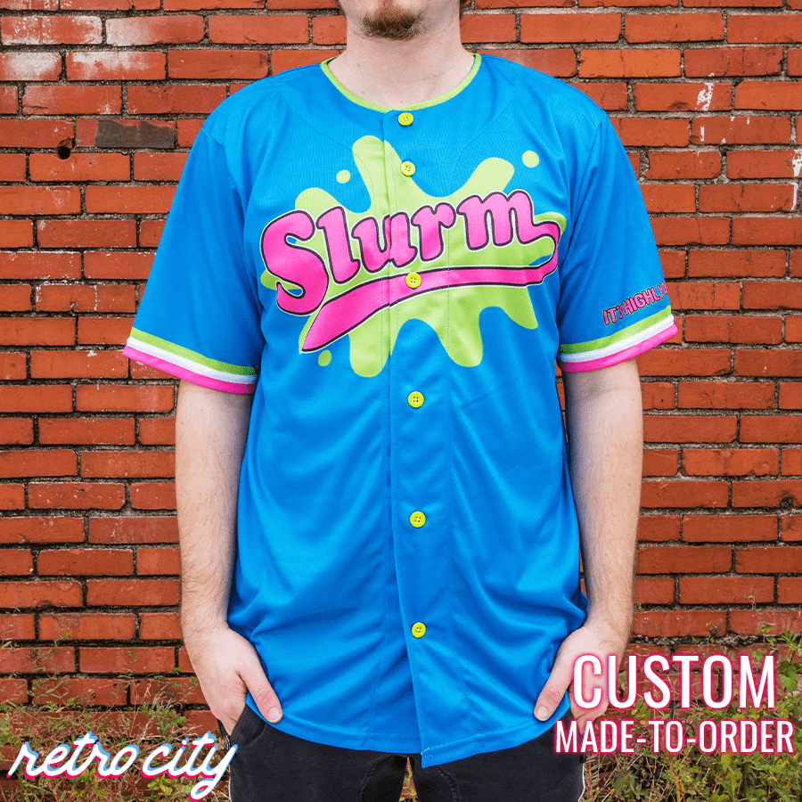 slurm soda futurama philip fry full-button baseball jersey