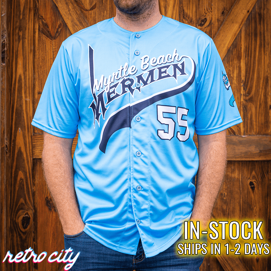 myrtle beach mermen kenny powers baseball jersey *in-stock*