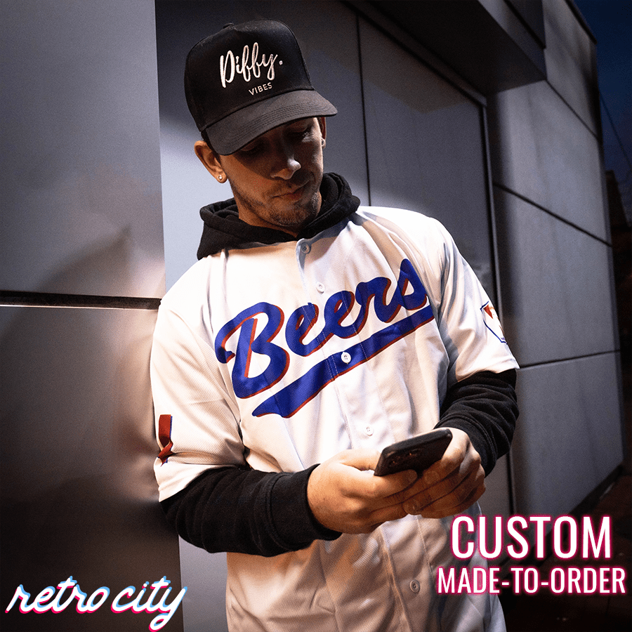 baseketball joe 'airman' cooper beers custom baseball jersey