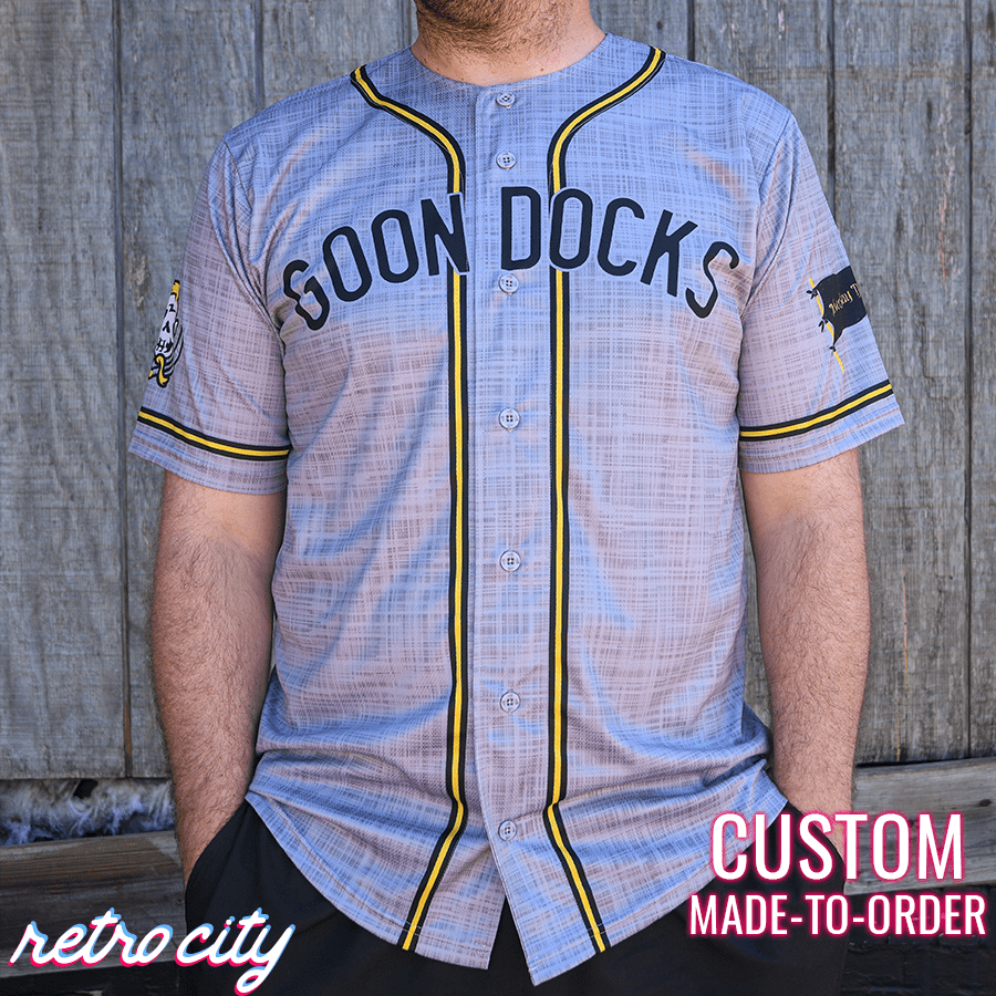Goon Docks Goonies Sloth Pirates Baseball Jersey Gray