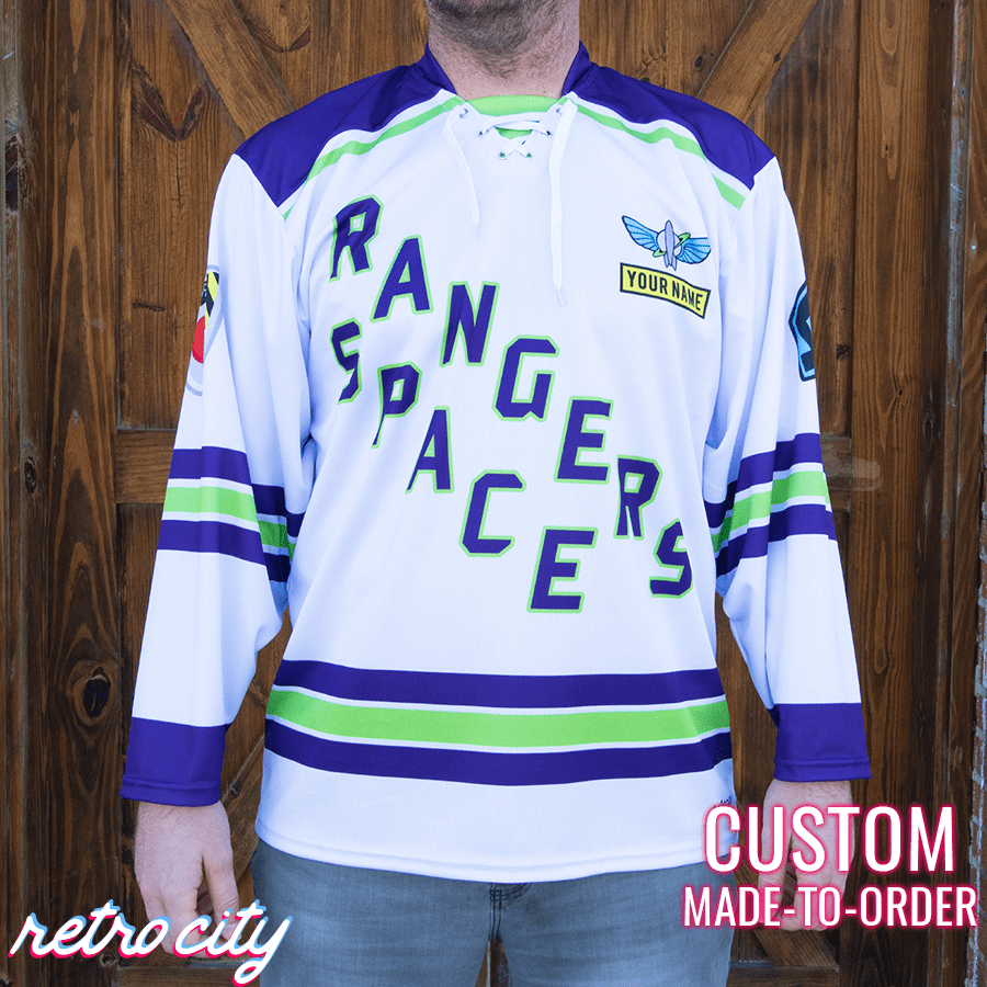Space Rangers Star Command Lace-Up Hockey Jersey (White) Youth Medium
