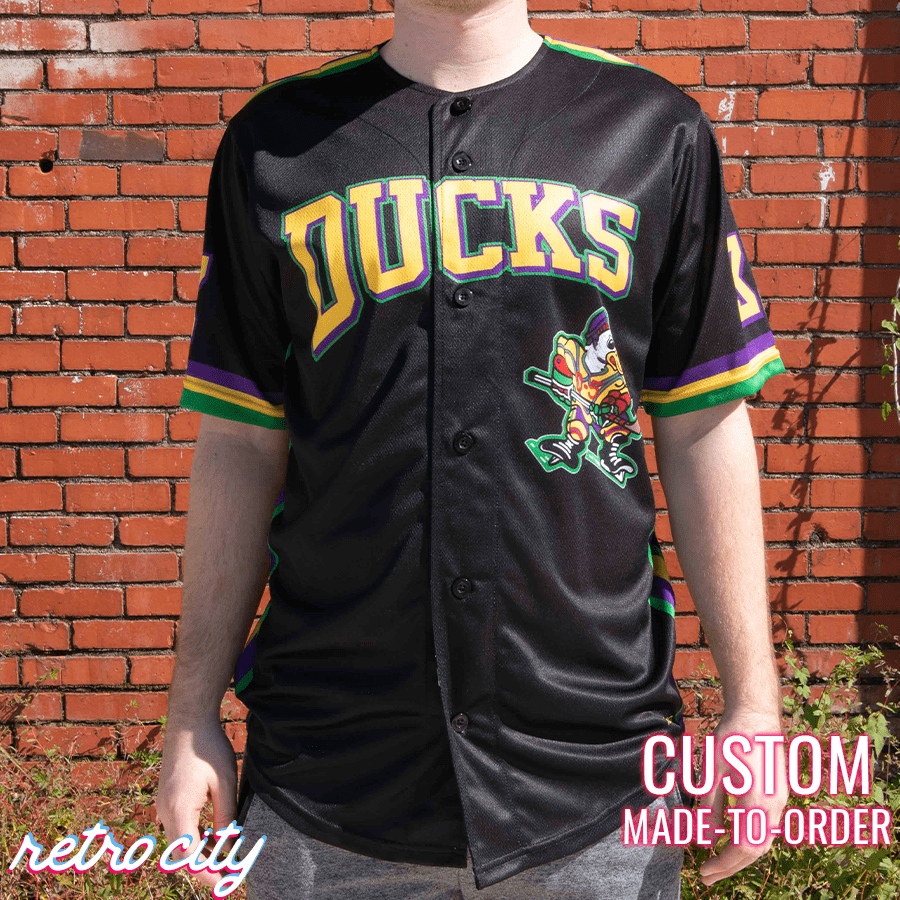 The 'Mighty Ducks' Goldberg Custom Baseball Jersey (Black) XXL