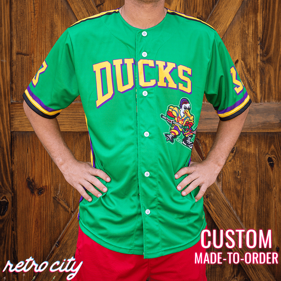 The 'Mighty Ducks' Goldberg Custom Baseball Jersey 4XL