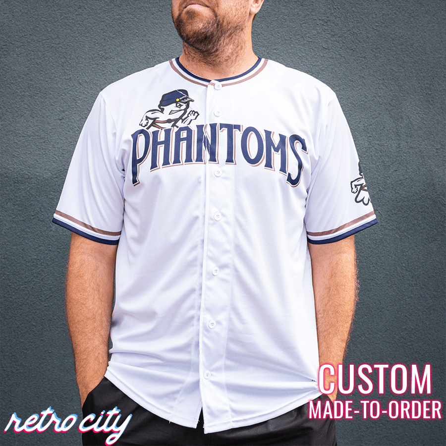 Phantoms Retro League Custom Baseball Jersey (Away) Adult Small
