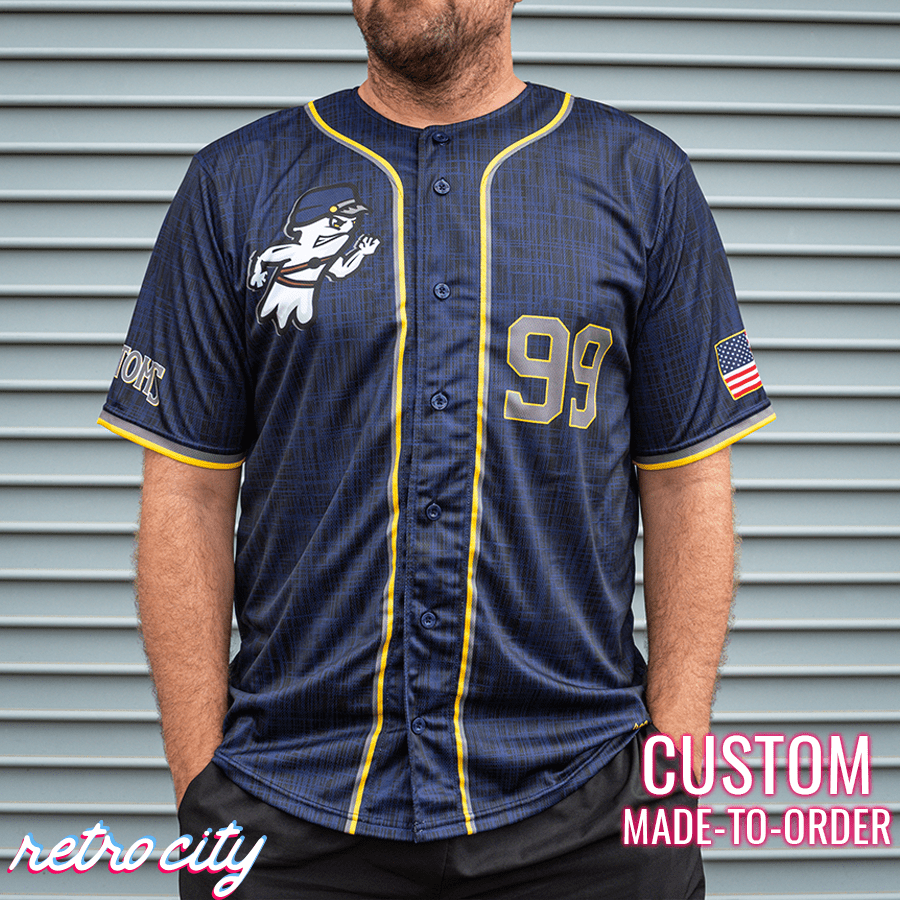 Phantoms Retro League Custom Baseball Jersey Away Retro City Threads