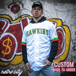 hawkins high full-button custom baseball jersey