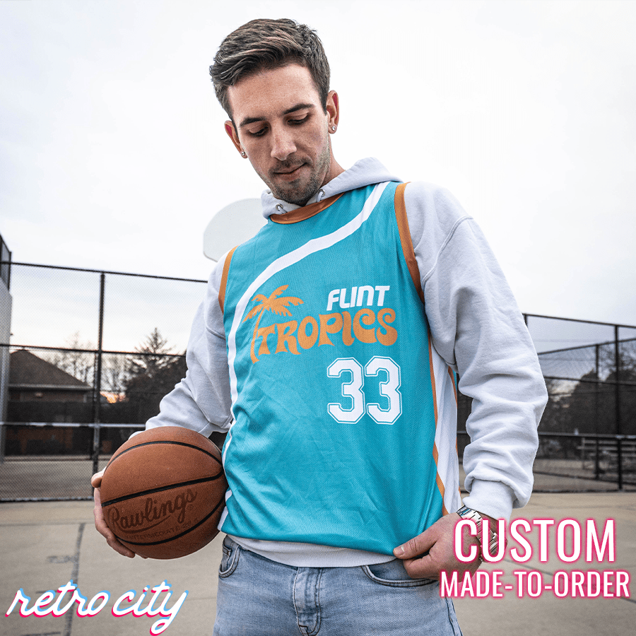 Flint Tropics Jersey - Flink Tropics custom Basketball Jersey – Retro City  Threads