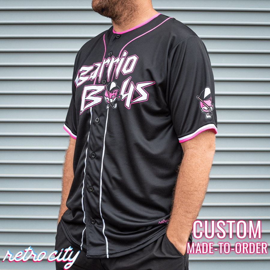 barrio boys retro league custom baseball jersey (away)